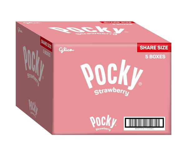 Pocky Strawberry Biscuit Sticks Share Pack (5 Box Bundle )