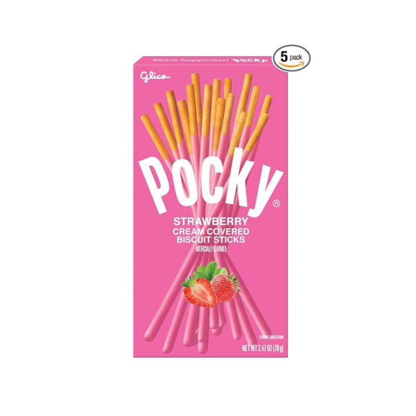 Pocky Strawberry Biscuit Sticks 5-Pack (2.47 oz )