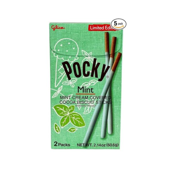 Pocky Mint Biscuit Sticks Classic Mint Chocolate Fusion (5-Pack)